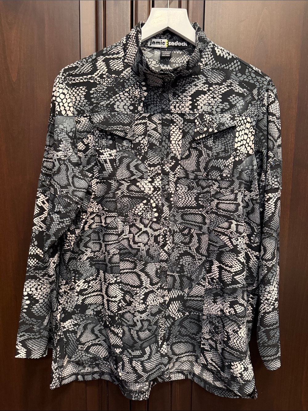 jamie sadock Snake-Print Snap-Front Shirt